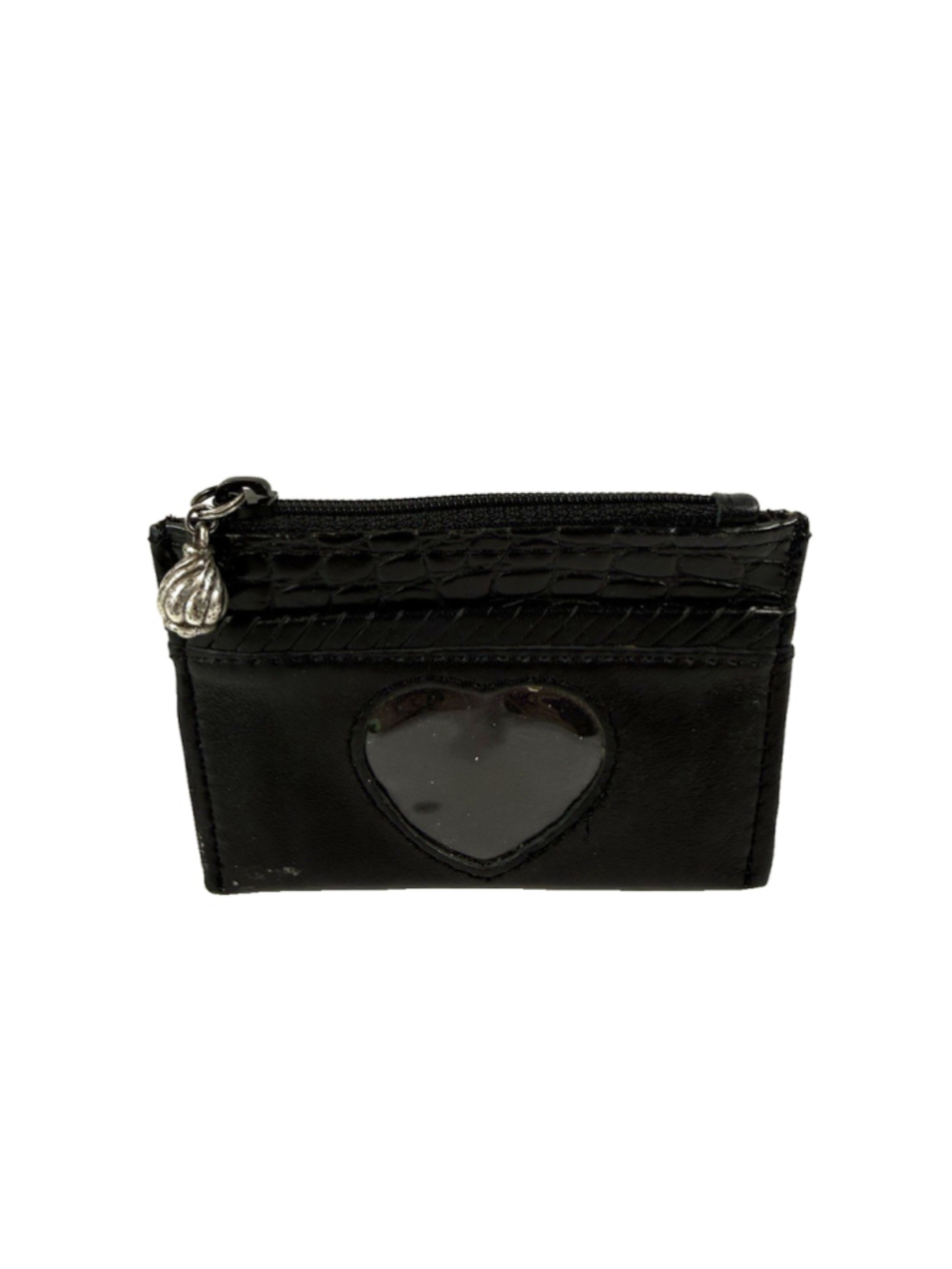 BRIGHTON Sheffield Black Italian Leather coin purse Pouch Bag Id Holder Cards